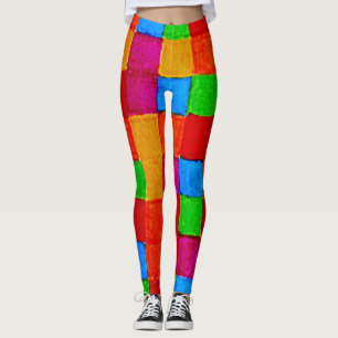 Leggings Rainbow Patchwork Quilt art moderne abstrait