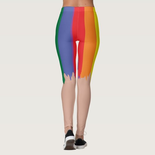 Leggings Rainbow Pride exécution peinture nouveauté amusant (Dos)