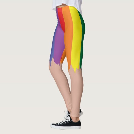 Leggings Rainbow Pride exécution peinture nouveauté amusant (Gauche)