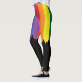 Leggings Rainbow Pride exécution peinture nouveauté amusant (Gauche)