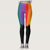 Leggings Rainbow Pride exécution peinture nouveauté amusant (Devant)