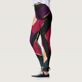 Leggings Rainbow Streaks : Texture acrylique Abstraite (Gauche)