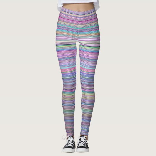Leggings Rainbow Stripe Brossé Télévision à écran plat (Devant)