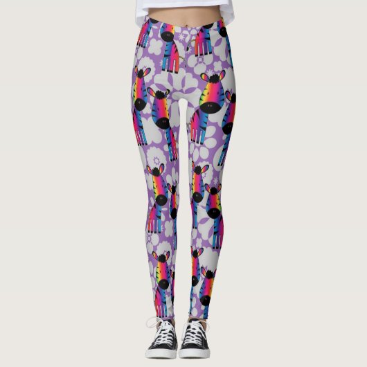 Leggings Rainbow Zebra (Devant)