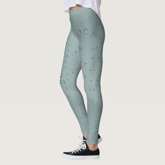 Leggings Raindrop Motif Grey Nature Photo Water Droplet (Gauche)