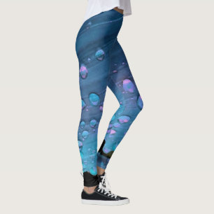 Leggings Raindrops Closeup, Spacey Blues 2