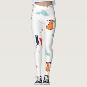 Leggings Rainy Day Friends : Chien de chat Vintage