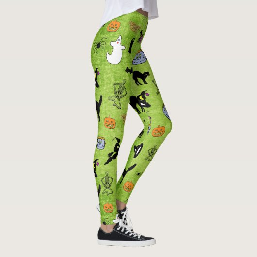 Leggings Random Halloween Motif Vert BG Conception de vacan (Droite)