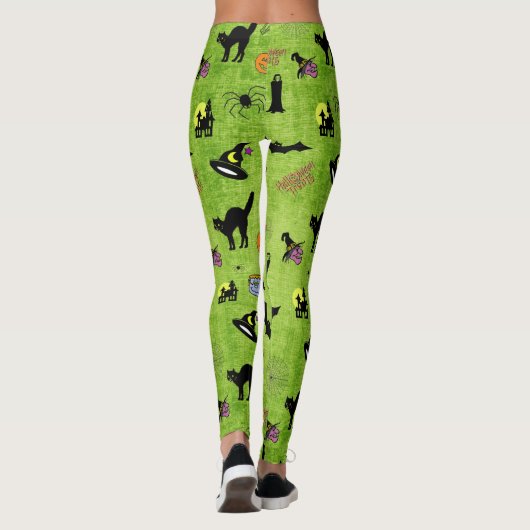 Leggings Random Halloween Motif Vert BG Conception de vacan (Dos)