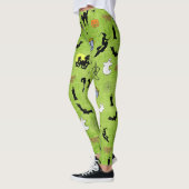 Leggings Random Halloween Motif Vert BG Conception de vacan (Gauche)