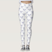 Leggings Raquettes de squash croisées bleues (Devant)
