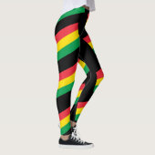Leggings Rasta colore les rayures jaunes vertes de drapeau (Droite)
