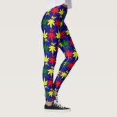 Leggings Rasta Weed Couleurs Feuilles Bleu Tights (Droite)