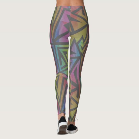 Leggings Rave EDM Rainbow Grey (Dos)