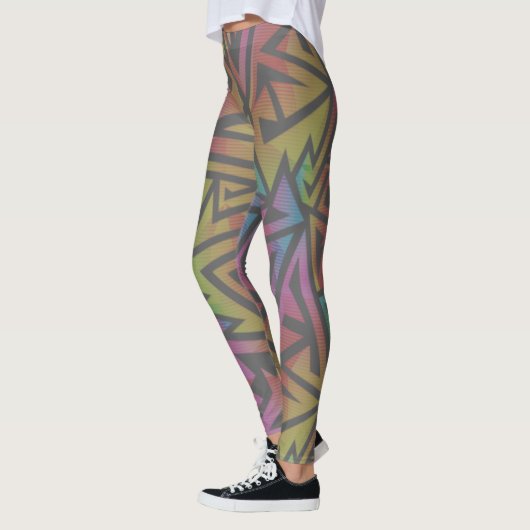 Leggings Rave EDM Rainbow Grey (Gauche)