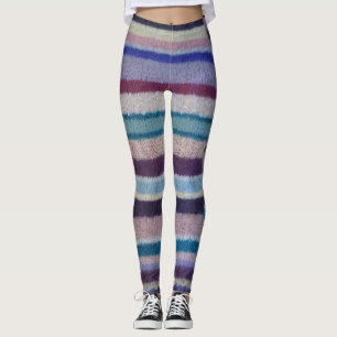 Leggings rayé audacieux tricoté chic minable coloré