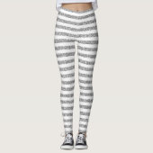 Leggings Rayé blanc et gris avec les guêtres argentées de (Devant)