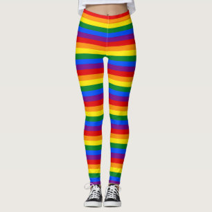 Leggings Rayé de couleurs de l'arc-en-ciel