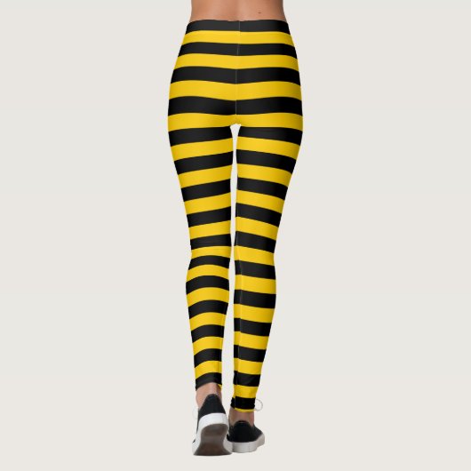Leggings Rayé jaune et noir d'abeille douce (Dos)