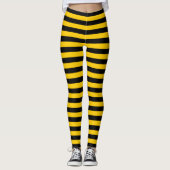Leggings Rayé jaune et noir d'abeille douce (Devant)
