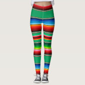 Leggings rayées à serape Zarape mexicain (Devant)