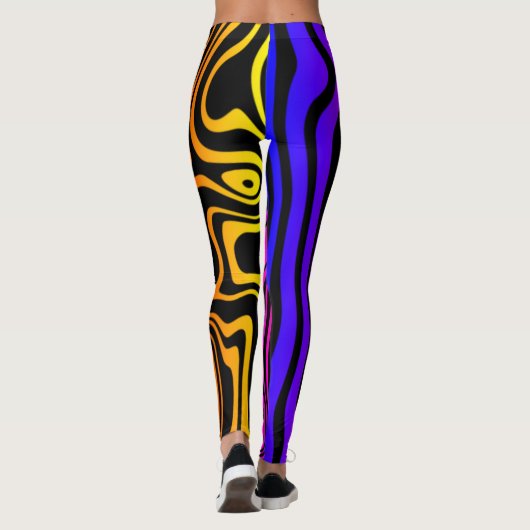 Leggings rayés Abstraits colorés - Choisir des cou (Dos)