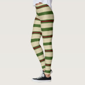 Leggings rayés de Noël festif (Gauche)