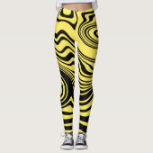 Leggings rayés Jaune Noir Choisir les couleurs (Devant)
