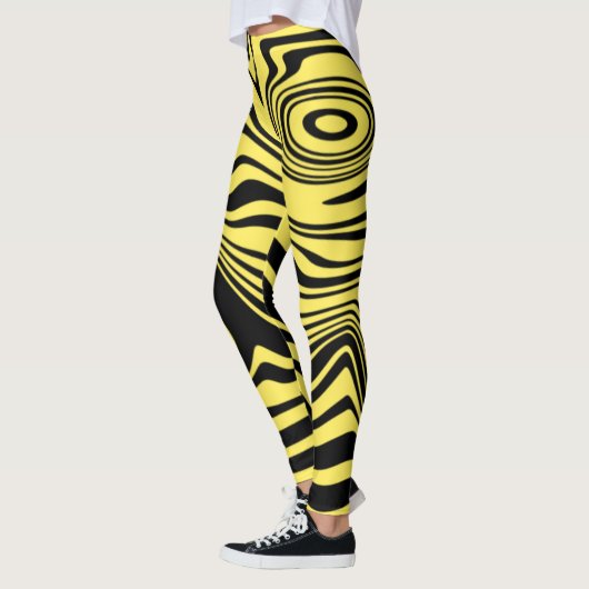 Leggings rayés Jaune Noir Choisir les couleurs (Gauche)