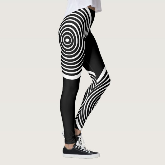 Leggings rayés noirs et blancs (Droite)
