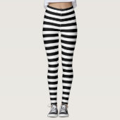 leggings rayés noirs et blancs (Devant)