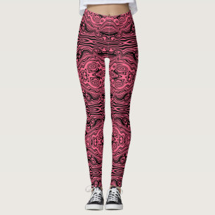 Leggings rayés roses noirs avec couleur personnali