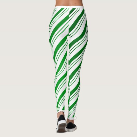 Leggings rayés Sucre de canne vert (Dos)
