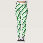 Leggings rayés Sucre de canne vert (Devant)
