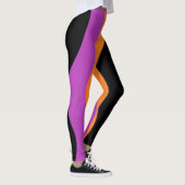Leggings rayés violet orange et noir  (Droite)