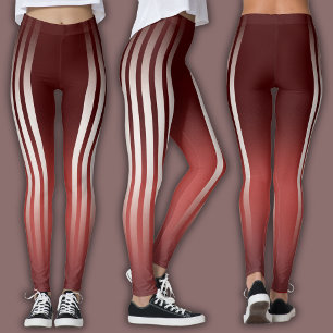 Leggings Rayure Athlétique Bourgogne