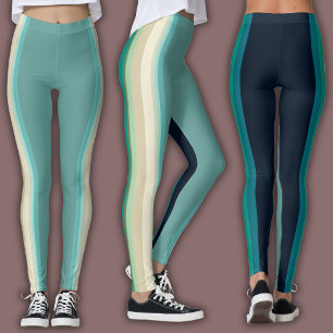 Leggings Rayure Athlétique Double Ton