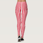 Leggings Rayure blanche rouge verticale de Candycane (Dos)
