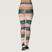 Leggings Rayure céleste sarcelle et argile avec détails tri (Dos)