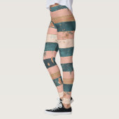 Leggings Rayure céleste sarcelle et argile avec détails tri (Gauche)