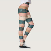 Leggings Rayure céleste sarcelle et argile avec détails tri (Droite)