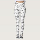 Leggings Rayure Chevron Noir et Blanc (Devant)
