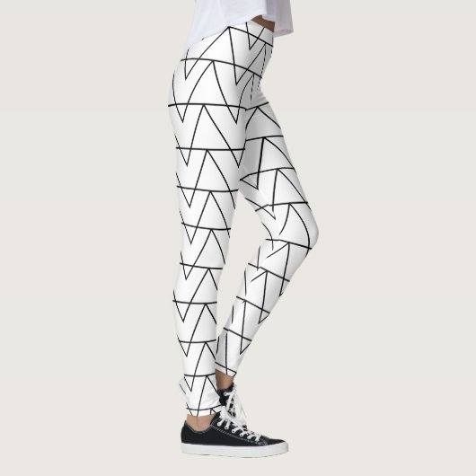 Leggings Rayure Chevron Noir et Blanc (Droite)