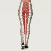Leggings Rayure Chevron Rouge et Sarcelle (Dos)