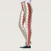 Leggings Rayure Chevron Rouge et Sarcelle (Gauche)