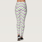 Leggings Rayure Chevron Vert Violet (Dos)