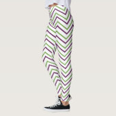 Leggings Rayure Chevron Vert Violet (Gauche)