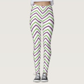 Leggings Rayure Chevron Vert Violet (Devant)