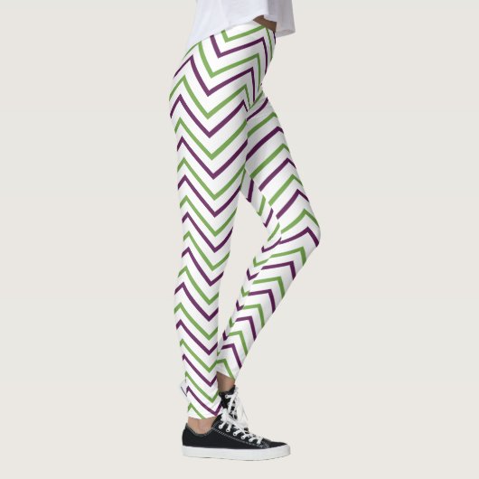 Leggings Rayure Chevron Vert Violet (Droite)