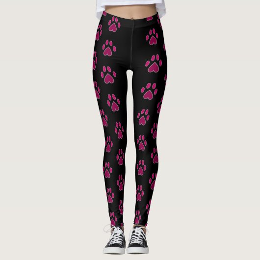Leggings Rayure de emballage de patte de Kitty de Palm (Devant)